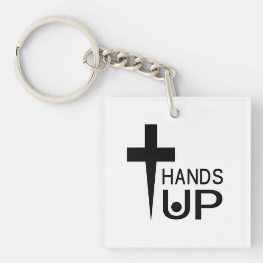 手を上げる キーホルダー (正面)