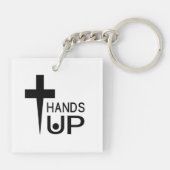 手を上げる キーホルダー (裏面)