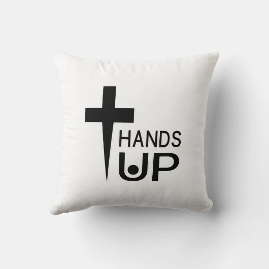 手を上げる クッション (裏面)