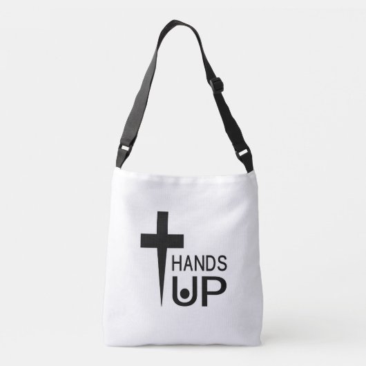 手を上げる クロスボディバッグ (裏面)