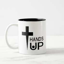 手を上げる ツートーンマグカップ