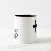 手を上げる ツートーンマグカップ (中央)