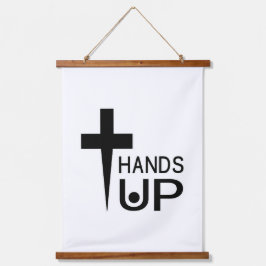 手を上げる 吊り下げ型タペストリー