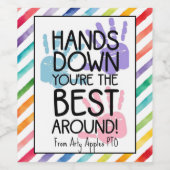 手を下に伏せ最高ののまわりに ワインラベル (シングルラベル)