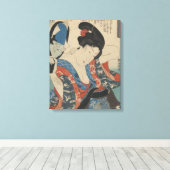 手を使ったレディ日本のーのヴィンテージ鏡 キャンバスプリント (インサイチュ (ウッドフロア))