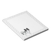 手を使った白黒のパピヨンの漫画の犬 ノートパッド (アングル)