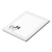 手を使った白黒のパピヨンの漫画の犬 ノートパッド (回転)