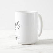 手を包んで飲みのまわりに込むのが好きだ コーヒーマグカップ (正面右)