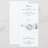 手を取り合うロマンティックなミニマリスト結婚式メニューカード (正面/裏面)
