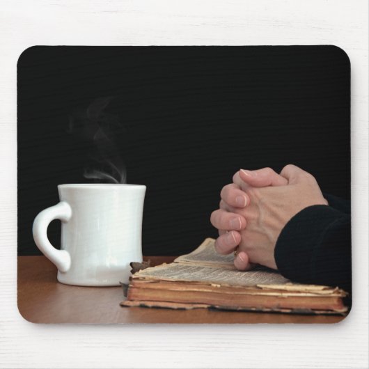 手を古い聖書に マウスパッド (正面)