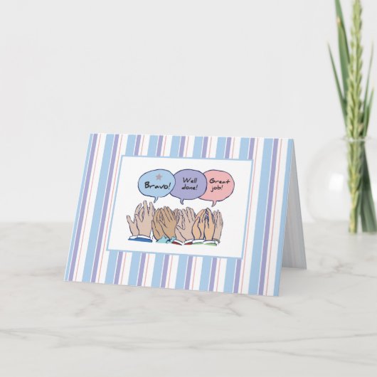 手を叩いて仕事を上手に行った カード (正面)