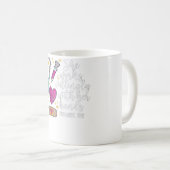 手を可愛く喜んで働く女性 コーヒーマグカップ (正面右)