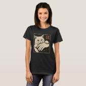 手を噛む猫 日本 Tシャツ (正面フル)