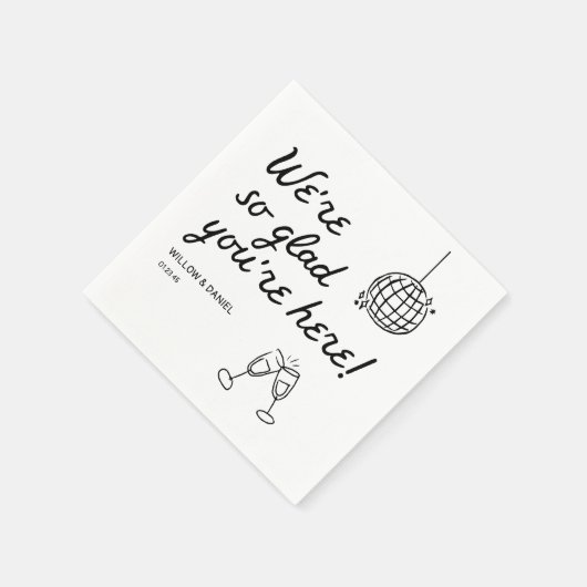 手を引いたこの家はあなたは大いに楽し結婚い スタンダードカクテルナプキン (角)