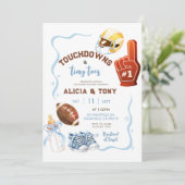 手を引いた男の予測できな子のタッチダウンと小さな足の指 招待状 (スタンド正面)