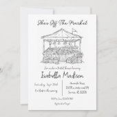 手を引いて彼女は市場のブライダルシャワーから離れている 招待状 (正面)