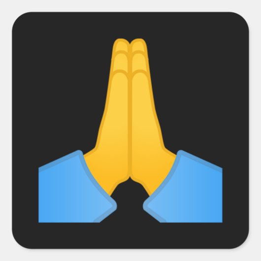 手を折り曲げた絵文字 スクエアシール (正面)