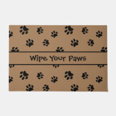 手を拭く黒い手の印刷パターン茶色 ドアマット (正面)