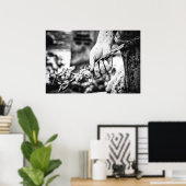 手を持ってバラ墓地の彫刻 ポスター (ホームオフィス)