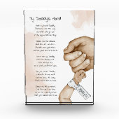 手を持ってパパ形見パパギフト フォトブロック (正面)