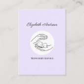 手を持ってベビー – ラインアートイラストレーション 名刺 (正面)