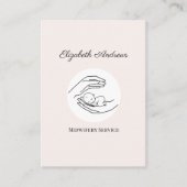 手を持ってベビー – ラインアートイラストレーション 名刺 (正面)