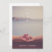 手を持っモダンて結婚式は日付を除く セーブザデート (正面/裏面)