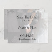 手を持つエレガントな結婚式のカップルの日付を保存 案内ポストカード (正面/裏面)