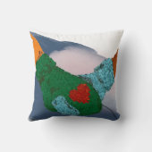 手を持つカップルのアートプリント、バレンタインの贈り物 クッション (裏面)