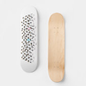 手を持つピンクとブルーのペンギン スケートボード (正面)