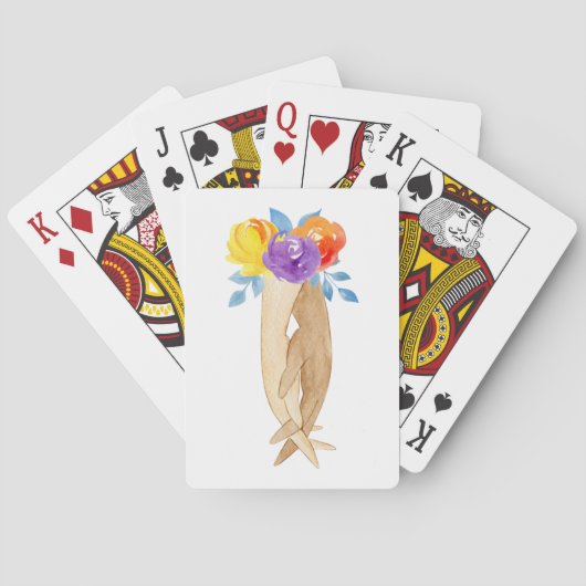 手を持つフローラ水カラートランプ トランプ (裏面)