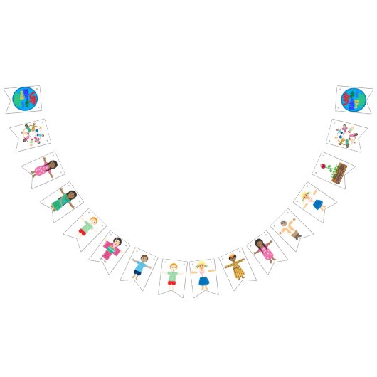 手を持つ世界の子供たち バンティングフラッグ (全)