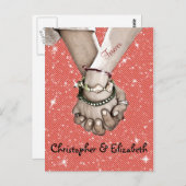 手を持つ愛パーソナライズされた者 ポストカード (正面/裏面)