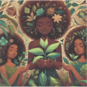 手を持つ植物のカスタムカットのビニールシール シール (正面)