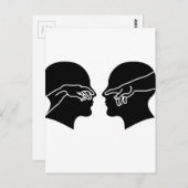 手を持つ男性顔のシルエット ポストカード (正面/裏面)