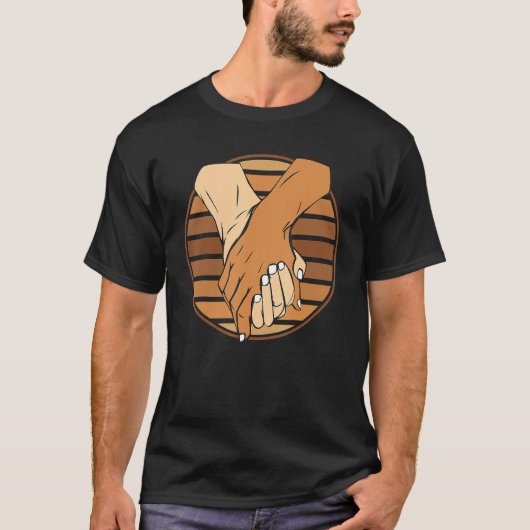 手を持つ黒歴史の月BLMメラニンクーデター Tシャツ (正面)