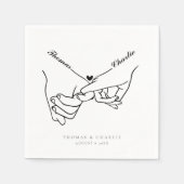 手を持シンプルつミニマル結婚の スタンダードカクテルナプキン (正面)