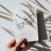 手を持シンプルつミニマル結婚の 招待状