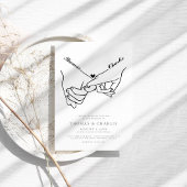 手を持シンプルつミニマル結婚の 招待状