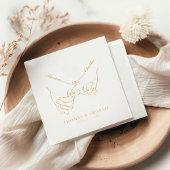 手を持シンプルつミニマル結婚の 箔ナプキン