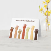 手を挙げて別れ!お前ら恋しく思だ! カード (黄色い花)