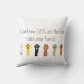 手を挙げて猫は最高のおもしろいだ クッション (裏面)
