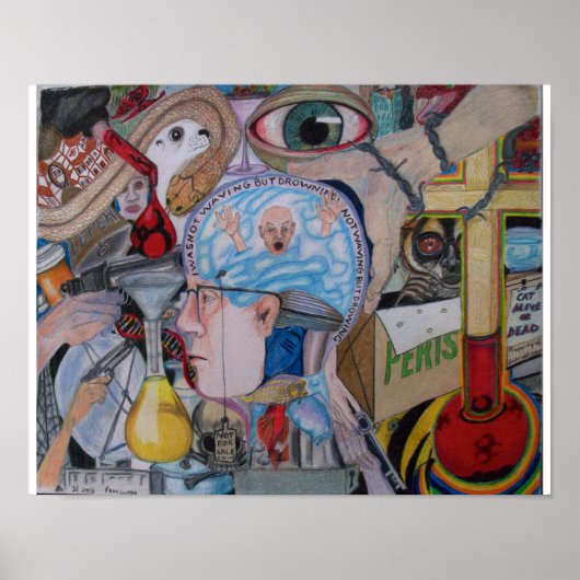 手を振らないが溺死するオリジナルアートポスター ポスター (正面)