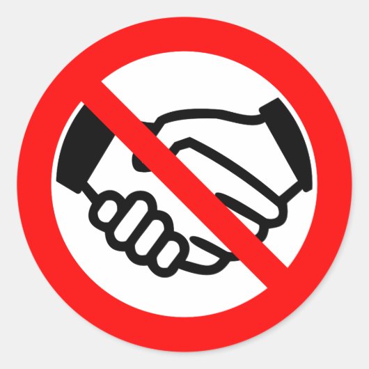 手を振らない ラウンドシール (正面)