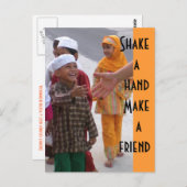 手を振る友達を作る ポストカード (正面/裏面)