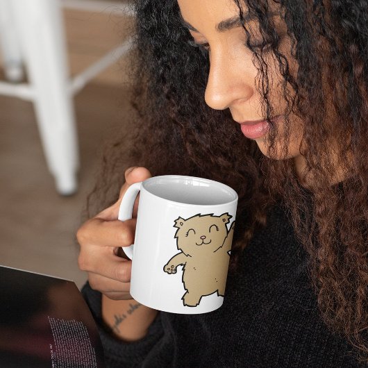 手を振る愛らしい微笑みベア コーヒーマグカップ
