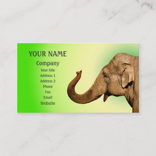 手を振る象 名刺 (正面)