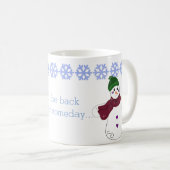 手を振る雪だるま コーヒーマグカップ (正面右)