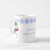 手を振る雪だるま コーヒーマグカップ (正面左)