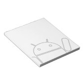手を振るAndroidのメモ帳 ノートパッド (アングル)
